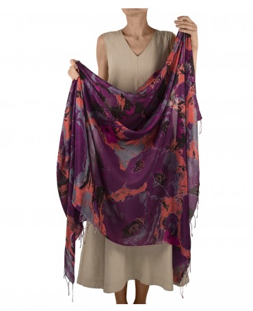 Палантин Женский S23-FLEUR.DU.CIEL/PECHE